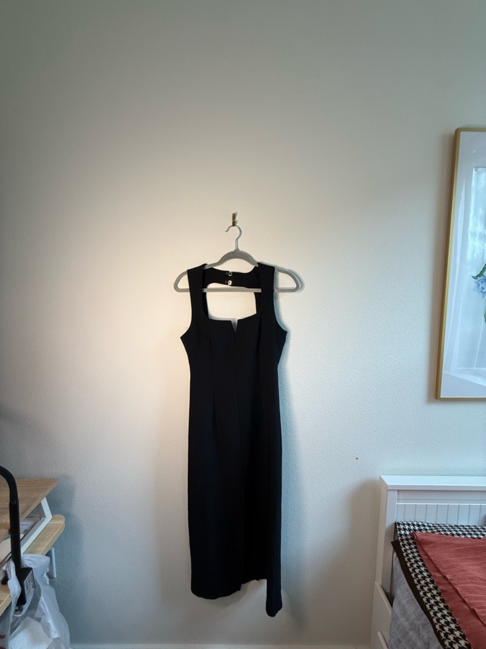 Zara Classic Black Sleeveless Midi Dress with Front Slit - Picture 3 of 4